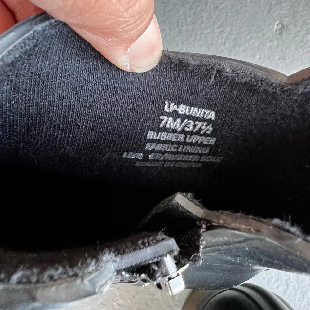 Lucky Brand Rubber Chelsea Boots - Size 7 - Black Rainboots Winter
